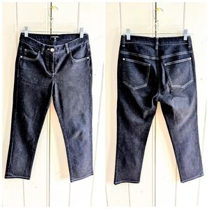 CHANEL Midnight Black Flecked Denim Jeans NWOT Euro sz 38 (US 8)